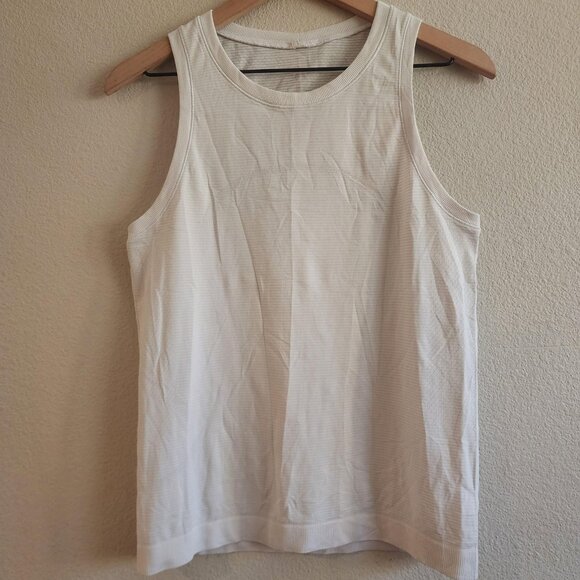 Lululemon Swiftly Tech Sleeveless Shirt Womens 6 White Heather Tank Top Athletic - Picture 1 of 7
